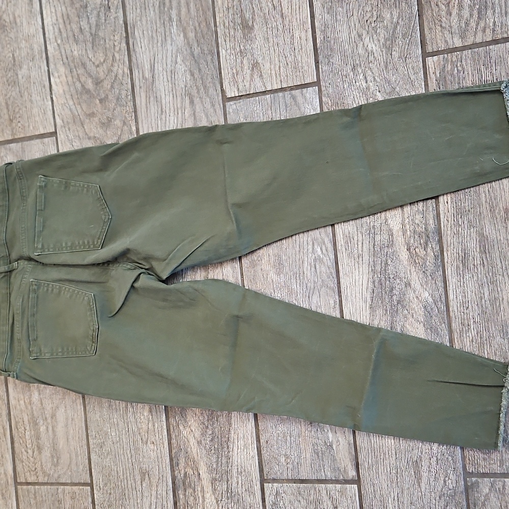 Olive Green High Waisted Jeans Size 10 30 - Picture 4 of 5